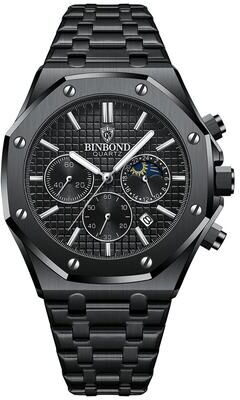 Youfap Market Luxury High Man Quartz Wristwatch, Quality Men Watch Waterproof Luminous, Stainless Steel Men's Casual Clock black