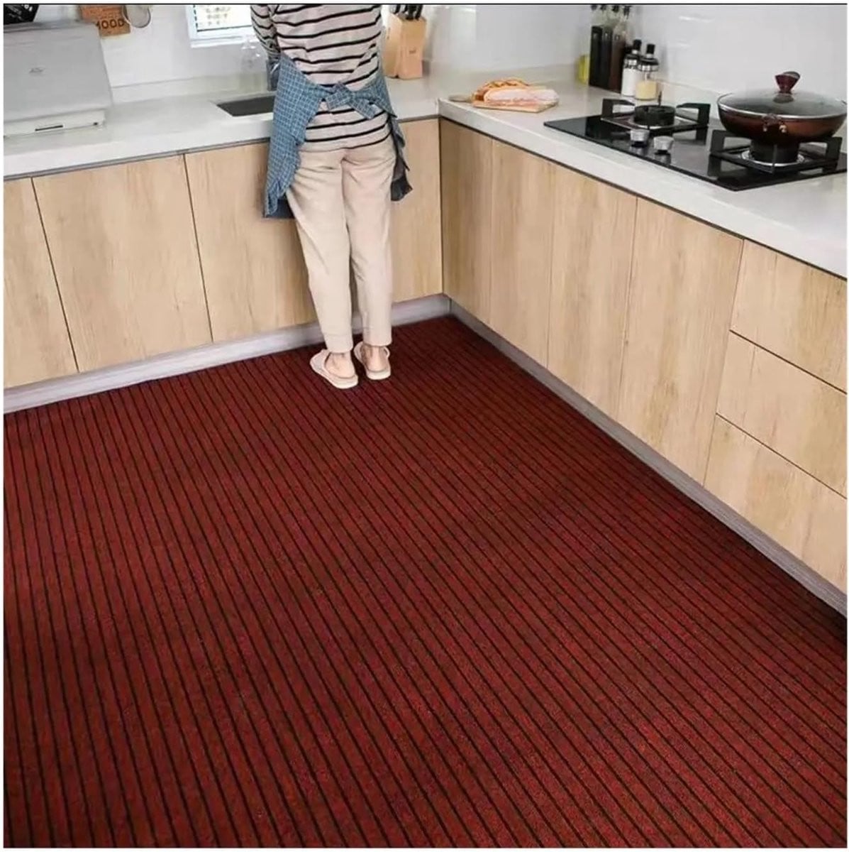 Bruin Keukentapijt - Wasbaar en antislip vloerkleed - 50 x 80 cm
