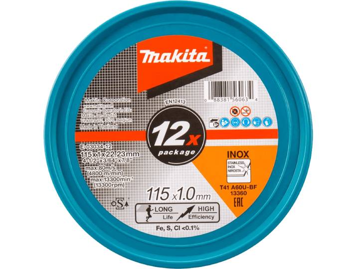 Makita Doorslijpschijf RVS 115 millimeter 12 stuks