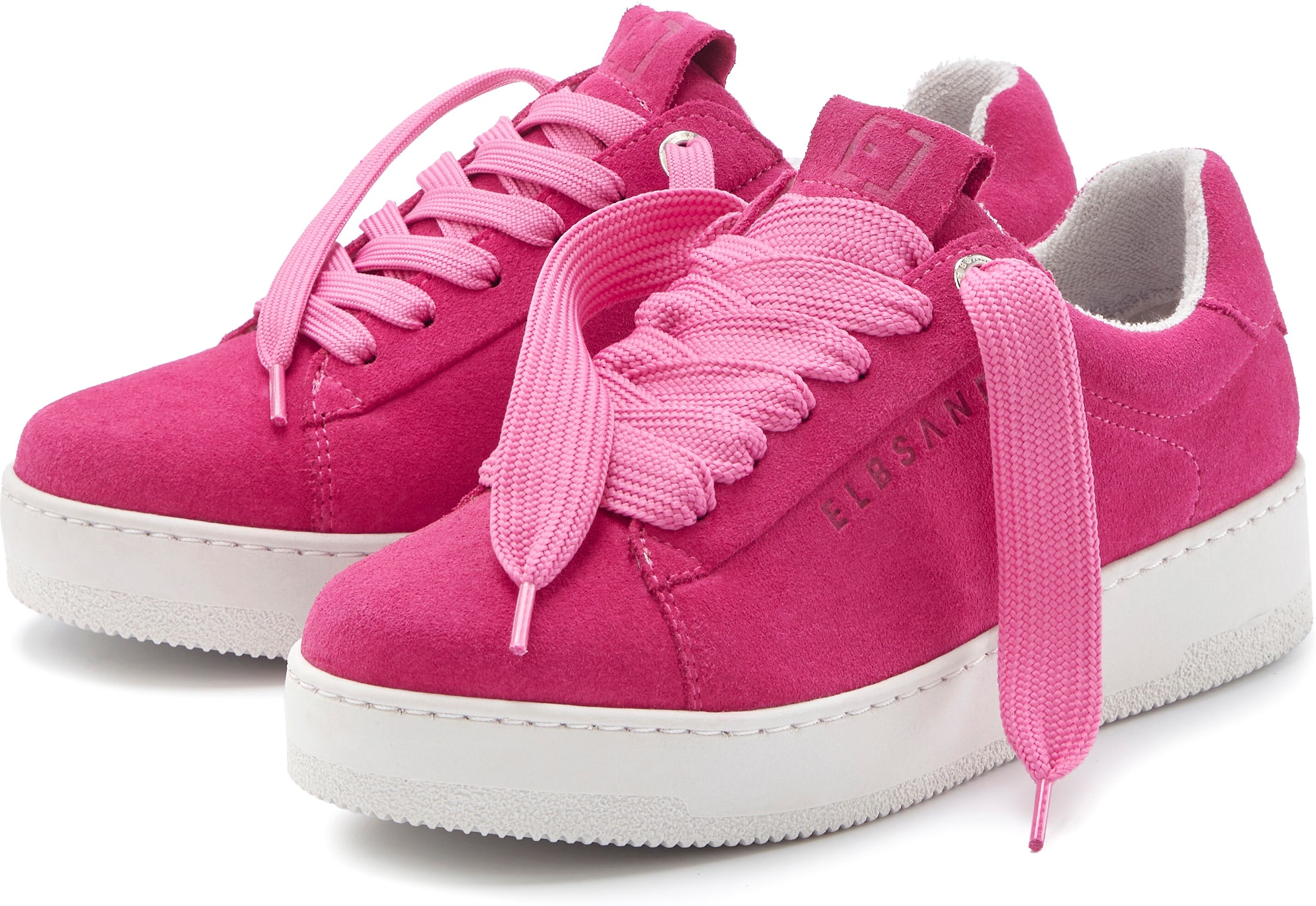 Sneaker ELBSAND "Freizeitschuh, Lederschuh, Ledersneaker, Turnschuh, Schnürschuhe", Damen, Gr. 36, pink, Obermaterial: 100% Rindsleder. Decksohle: 100% Textilmaterial. Futter: 100% Textilmaterial. Laufsohle: 100% Synthetik, unifarben, Basic, Schuhe Sneake
