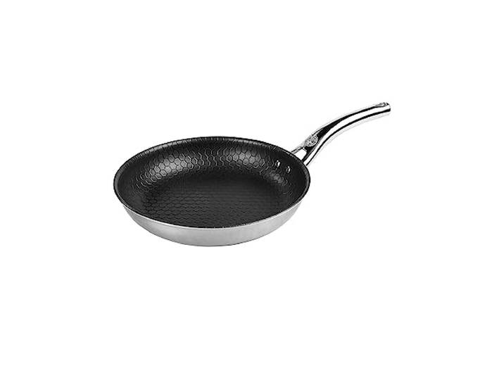 Sallys Premium Antihaft-Wabenpfanne 24cm, Bratpfanne, Edelstahlpfanne 18/10, Beschichtung frei von PFOA und BPA, für alle Herdarten mit Antihaftbeschichtung