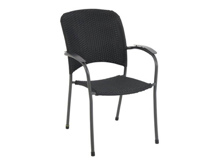 2er Set MWH Carlos Stapelstuhl Stahl/Kunststoffgeflecht iron grey
