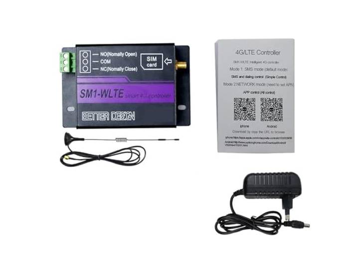 4G LTE FDD GSM SMS Smart Remote Relais Controller SM1-WLTE EIN/AUS Schalter APP Web Control for Schiebe türöffner Wohnauffahrt(Kit1)