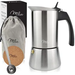 Milu 4 Tassen Espressokocher silber/schwarz