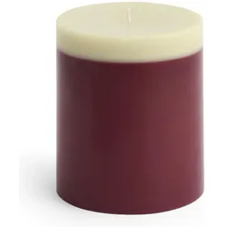 HAY, Kerzen, - Silo Kerze Medium - Ø9.5 x H11 cm - Bordeaux & Limettenweiss