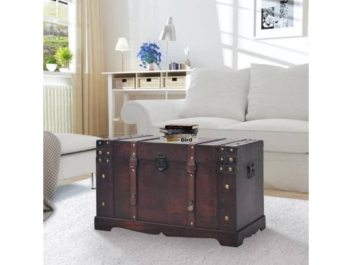 SALE 2026  Armoire de classement Brun - Coffre vintage de rangement bois 66x38x40cm PRO146594898
