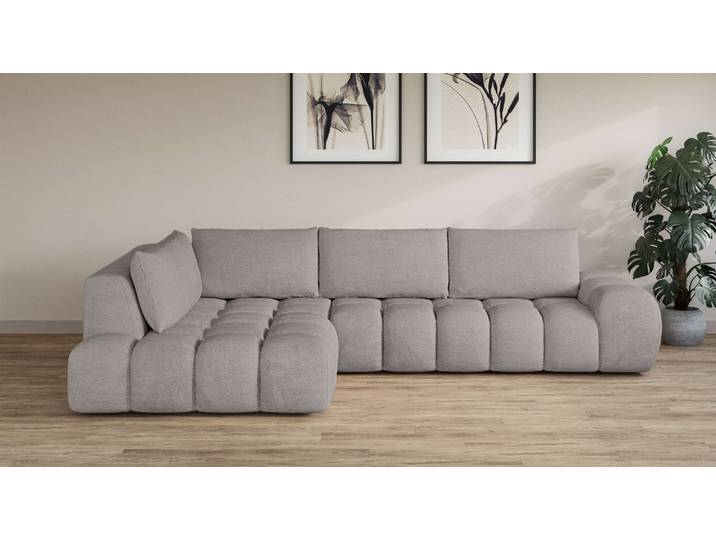 Ecksofa, Polyester, Taupe, 296×176,5 cm, Lose Rückenkissen, Modern, Inosign