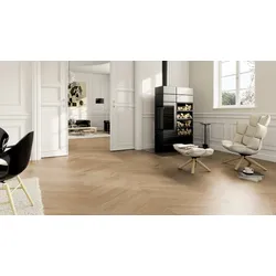 ter Hürne Chevron Edition Design-Vinylboden Eiche Dublin tief-gebürstet Chevron Soya Perform 665,4x145x6 mm