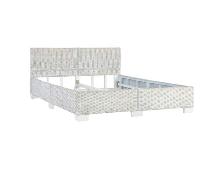 vidaXL Bettgestell Grau Natur Rattan 140 x 200 cm