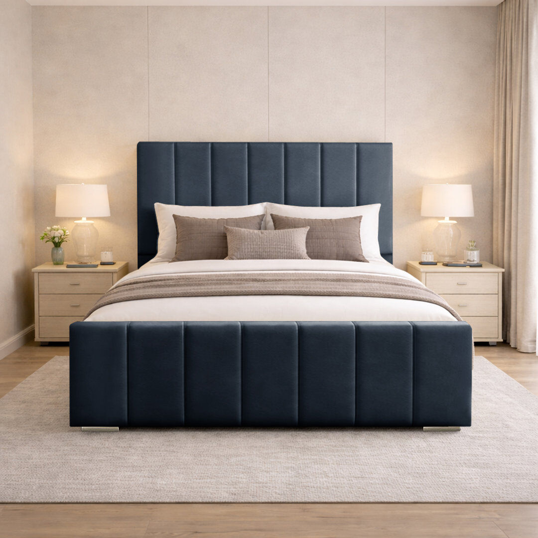 Canora Grey Connell Upholstered Bed Frame Steel Single (3')