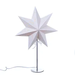 MARELIDA Papierstern Ela Weihnachtsstern Leuchtstern H: 50cm E14 Fassung inkl. Kabel weiß