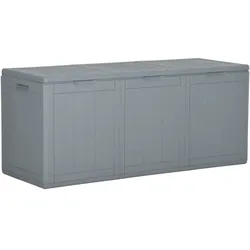 Helloshop26 - Gartenaufbewahrungsbox 270 Liter graues PP-Rattan
