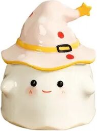 Perfect Picks Market Funny Ghost Ceramic Mug With Lid Coffee Cup For Halloween And Easter Gifts pink