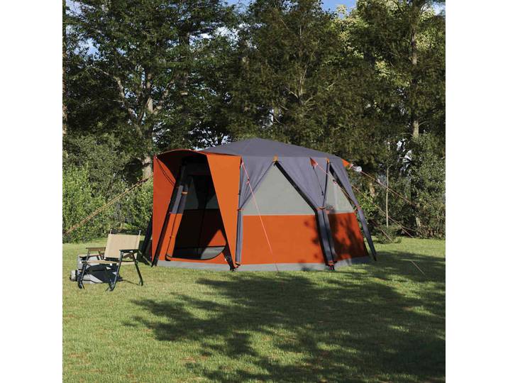 vidaXL Zelt für 6 Personen 6 Personen Grau und Orange