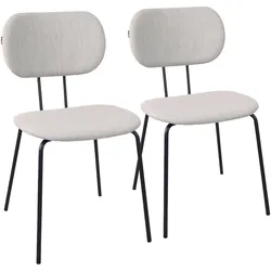 Oviala Business Set aus 2 Designstühlen aus Stahl und grauem Holz - Oviala