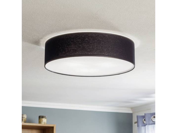 Deckenlampe Rondo TK Lighting, dimmbar, schwarz, für Schlafzimmer, Textil / Stoff / Seide, Modern, Deckenlampe