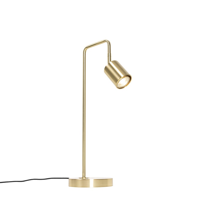 Verstelbare moderne tafellamp Qazqa in goud/messing