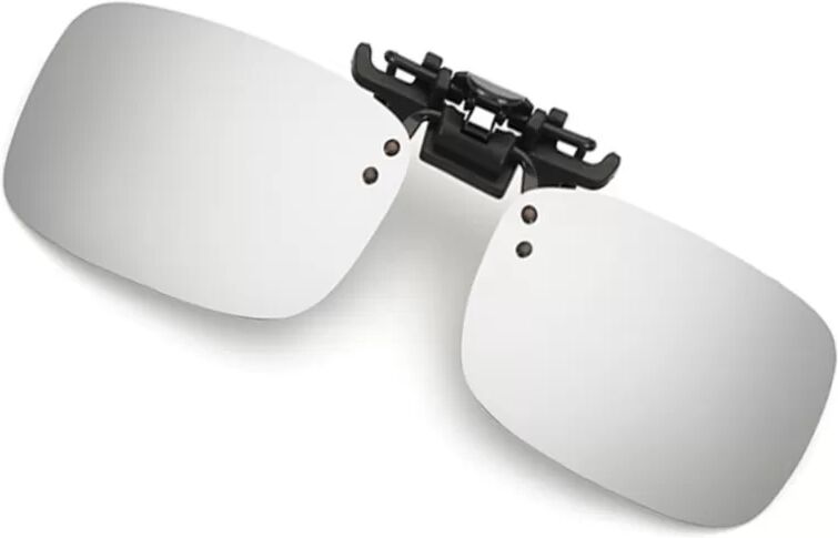 INF Grandes lunettes de soleil à clip mercure blanc pour lunettes de vue Argent