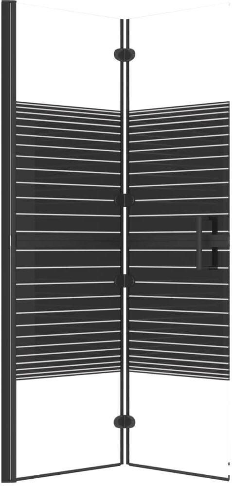 Symple Stuff Apollinaire 800mm W x 1400mm H Folding / Bi-Fold Semi-Frameless Tub Door with Clear Glass Black 140cm H x 80cm W x 0.4cm D