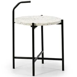 BEISTELLTISCH Yala, weißer Terrazzo