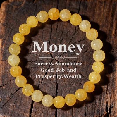 Citrine Bracelet For Wealth And Positivity Feng Shui Beaded Crystal Bracelet b