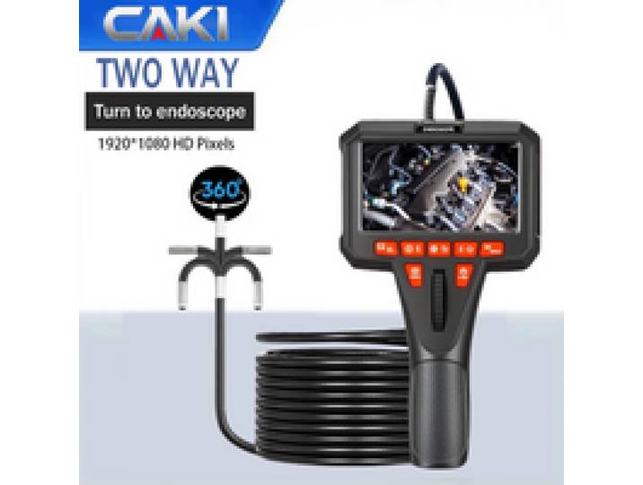 360° Articulerende Borescope Industriële Endoscoop 1080P 6mm 4,5 inch LCD Tweezijdig IPS Scherm Slangcamera IP67 Waterdicht, Semi-stijve Kabel, LED Lichtmonitor Industriële Inspectiecamera Dieselmotor