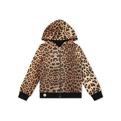 Kapuzensweatjacke PHILIPP PLEIN "Leopard", Damen, Gr. 6, braun (17, leopard), Obermaterial: 100% Baumwolle. Futter: 100% Baumwolle, Sweatjacken