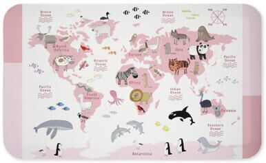 "Stupell World Animal Maps Kitchen Mat, 18x30 - 18"" x 30"""