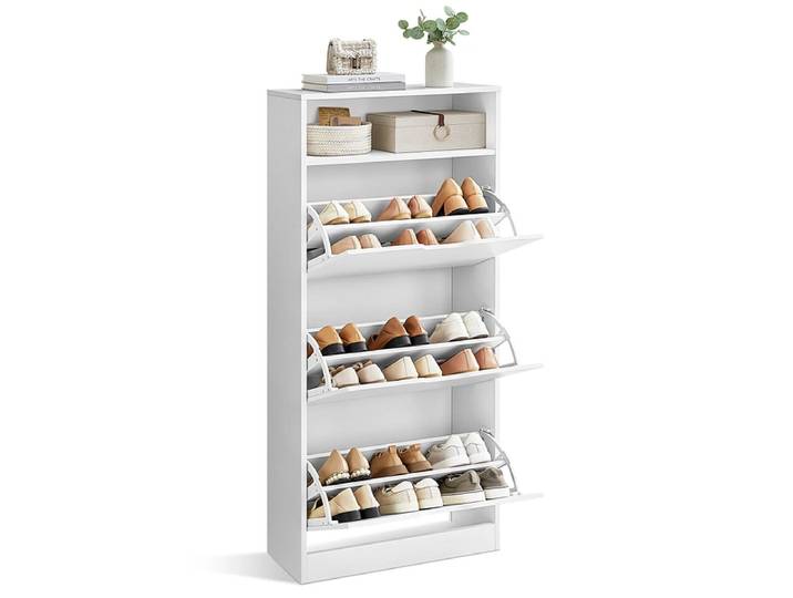 Schuhmöbel SONGMICS LIGHTY 18 Paar Schuhe weiss