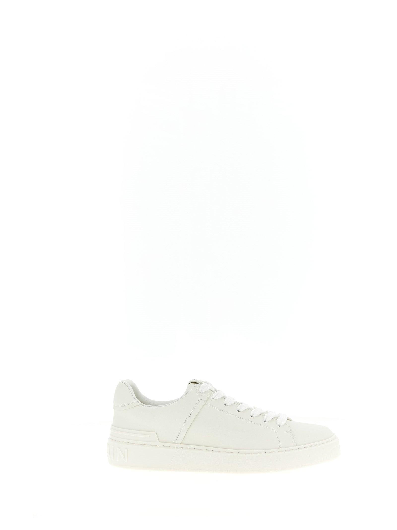 Balmain Weiße Kalbsleder Sneakers