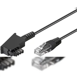 Goobay 51235 TAE-F Anschlusskabel für DSL / VDSL, 10 m, Schwarz - TAE-F-Stecker > RJ45-Stecker (8P2C)