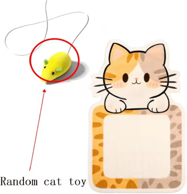 Inspire Picks Self Adhesive Felt Cat Scratcher Mat With Hanging Toy For Walls & Furniture a Random Cat Toy