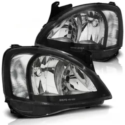 Scheinwerfer Klarglas passend für Opel Corsa C Bj. 00-06 Schwarz