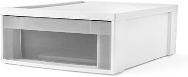 STARPLAST Small Stackable Storage Drawer, White