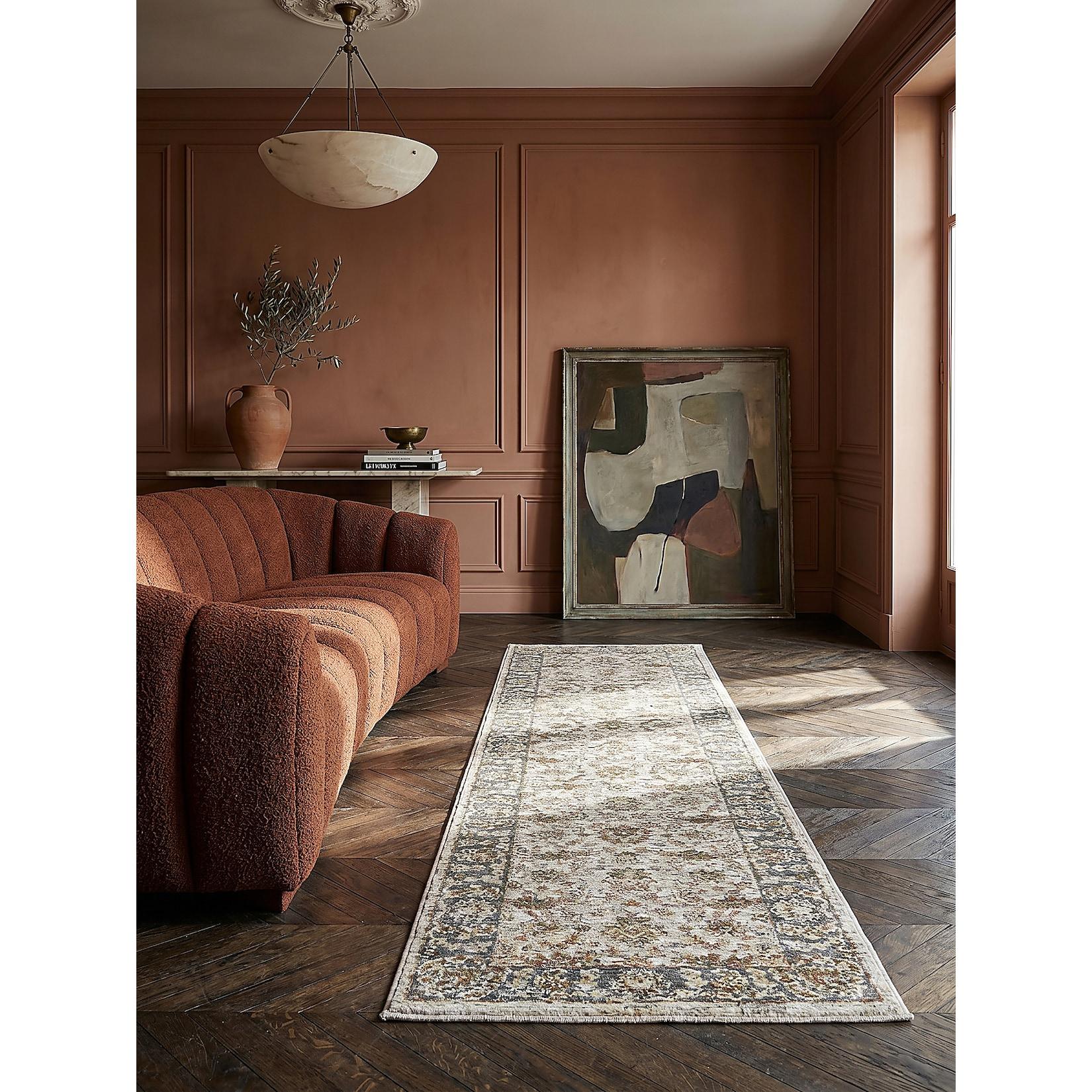 Läufer floral Erdtöne-Grün 60 x 230 cm - ADUR Kadima Design