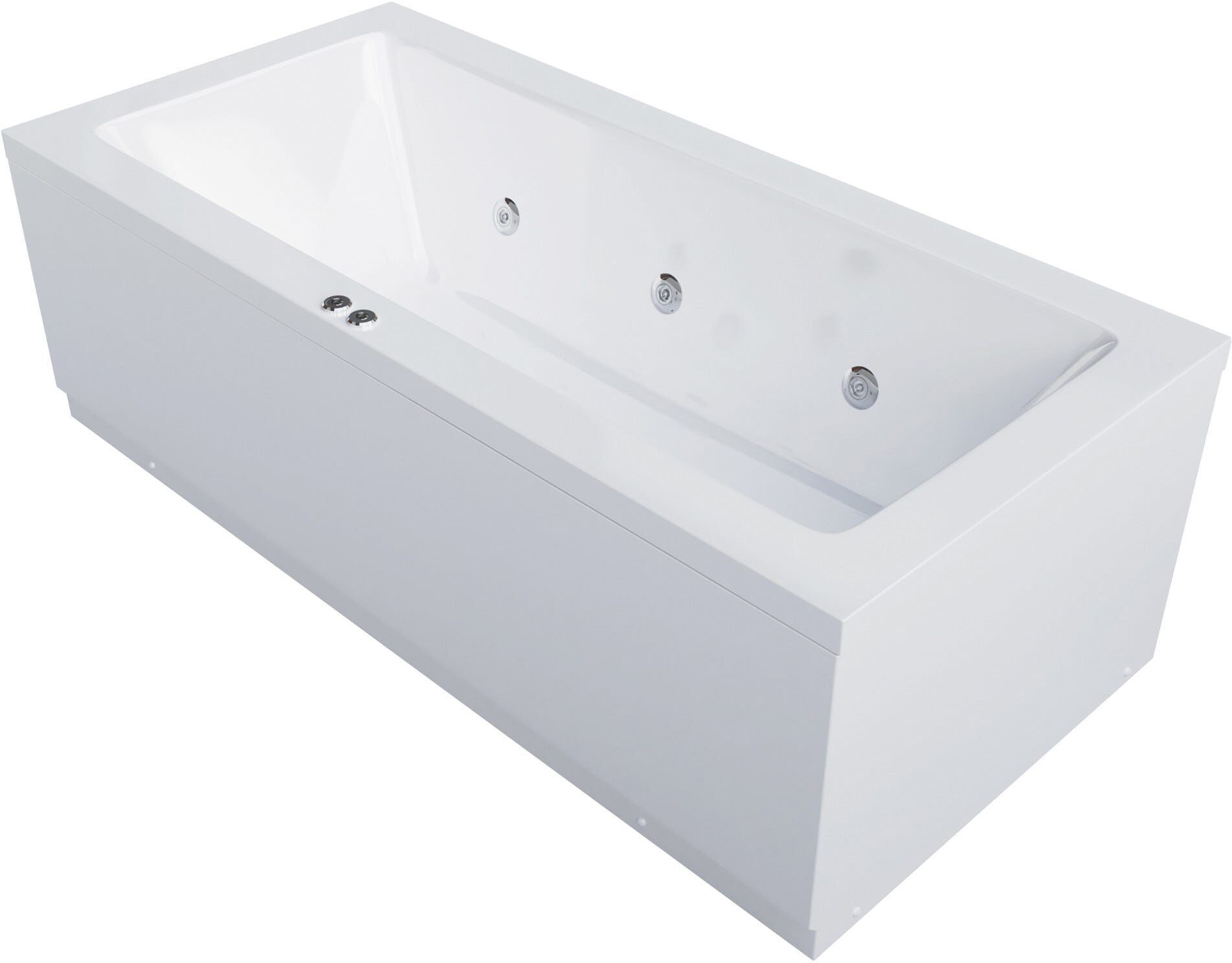 Luxtone VASCA IDROMASSAGGIO  CUBE 170x70 cm IN ACRILICO BIANCA PANNELLO FRONTALE LATERALE