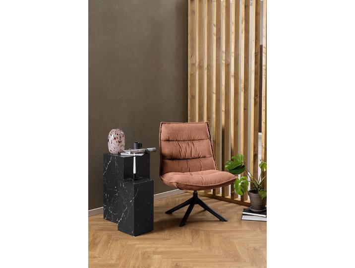 Loungestuhl Valher Braun Webstoff Daina 70 x 98 x 80cm