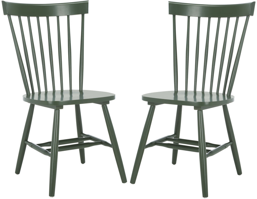 George Oliver Paulo Solid Wood Slat Dining Chair Dusty Green 91.44cm H X 52.07cm W X 53.34cm D