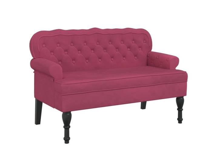 vidaXL Sitzbank Sitzbank mit Rückenlehne Weinrot 119,5x64,5x75 cm Samt