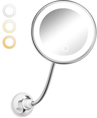 Fusion Finds Magnifying Makeup Mirror With LED Lights, Flexible Gooseneck & Suction Cup Vanity Mirror Magnifying Makeup Mirror With LED Lights, Flexible Gooseneck & Suction Cup Vanity Mirror