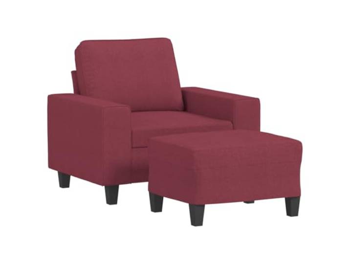 KUTYWEXFM Sessel mit Hocker Weinrot, Polstersessel 60 cm Sitzbreite Bequemer Relaxsessel mit Fußstütze für Wohnzimmer und Schlafzimmer. Stabile Metall- und Sperrholzkonstruktion.
