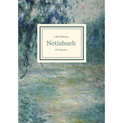 Notizbuch schön gestaltet mit Leseband - A5 Hardcover blanko - 100 Seiten 90g/m² - Motiv 'Morgen an der Seine'; Monet, Gebundene Ausgabe von Notizbuch