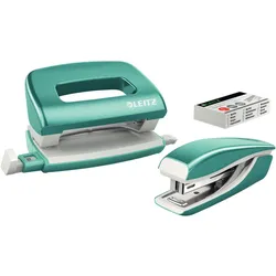 LEITZ Locher und Heftgeräte Set NeXXt WOW eisblau