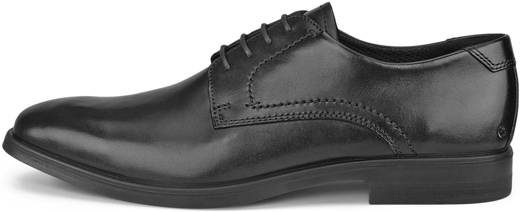 Schnürschuh ECCO "MELBOURNE", Herren, Gr. 44, Textil, schwarz, Leder, Schuhe Schnürschuh, mit seitlichen Nähten, Freizeitschuh, Halbschuh, Schnürschuh schwarz 44, Textil