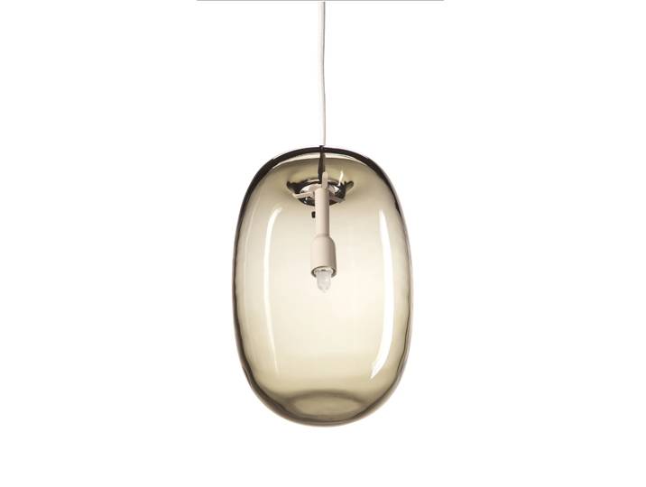 Örsjö Belysning Pebble Deckenleuchte länglich Warmgrau-Glas