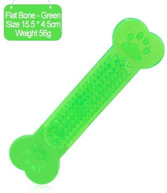 The Handy Homestead Tough Chew Dental Bone Dog Toothbrush Toy For Aggressive Chewers green