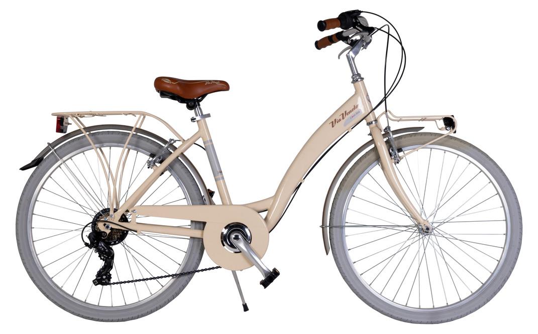 Via Veneto Bici City Bike Nuvò Damenfahrrad, 26 Zoll, 6-Gang, Beige Cappuccino