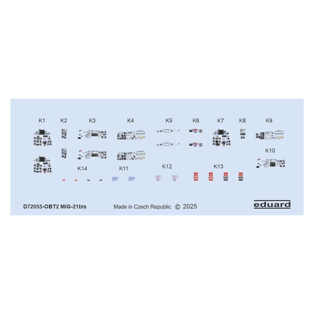 Eduard MiG-21bis stencils (D72055)