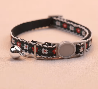 Inspire Curations BlossomBelle Embroidered Lace Cat Collar With Bell 2