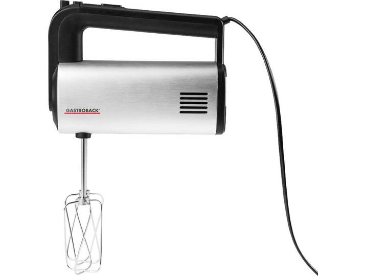 GASTROBACK Handmixer 40983 Design Pro , silber (silberfarben, schwarz), B:8cm H:19,1cm T:14,77cm, Mixer, Handmixer